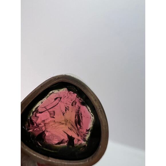 NEW Watermelon tourmaline slice sterling silver pendant 3.90 grams - Picture 7 of 11